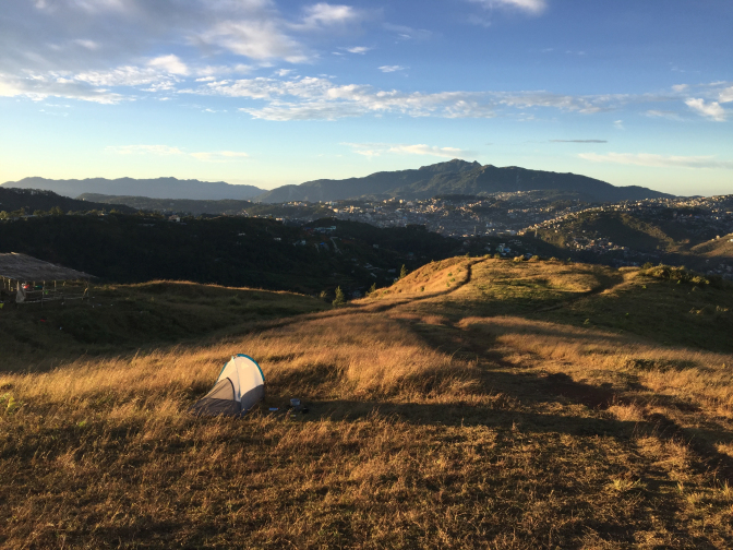 tent in the morning