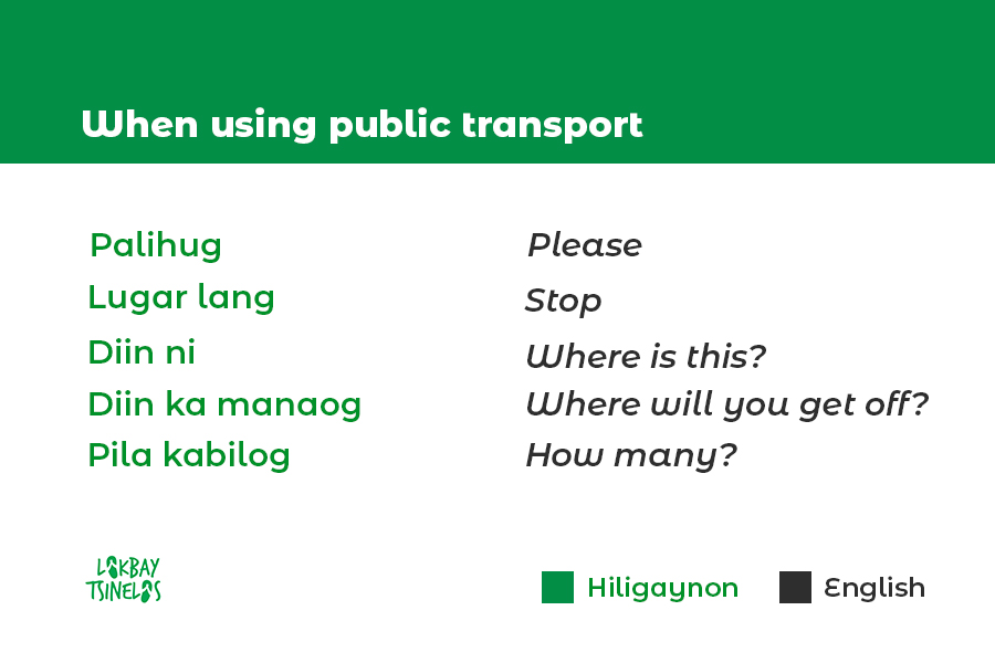 Hiligaynon phrases for public transport